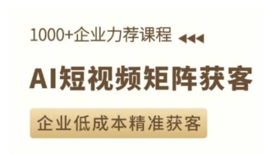 AI短视频矩阵获客实操课，企业低成本精准获客-蓝天项目网