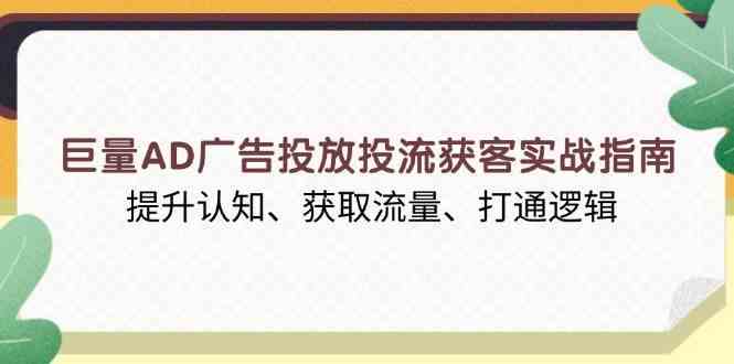 巨量AD广告投放投流获客实战指南，提升认知、获取流量、打通逻辑-蓝天项目网