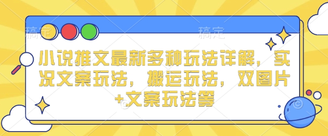 小说推文最新多种玩法详解，实况文案玩法，搬运玩法，双图片+文案玩法等-蓝天项目网