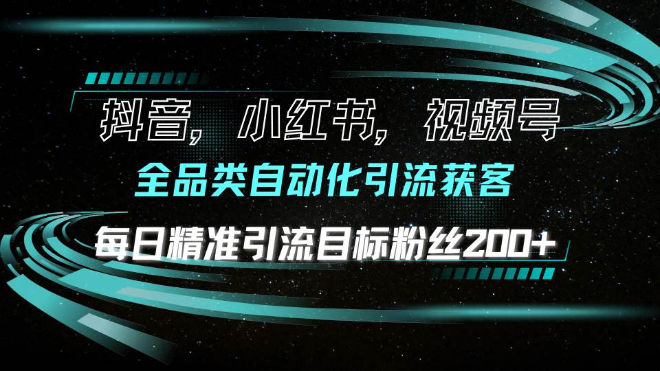 （13876期）抖音小红书视频号全品类自动化引流获客，每日精准引流目标粉丝200+-蓝天项目网