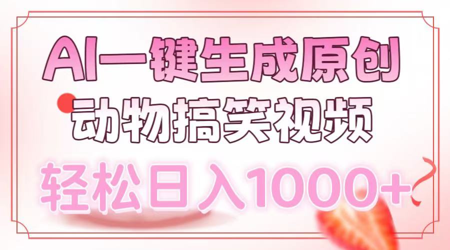 （13884期）AI一键生成原创动物搞笑视频，轻松日入1000+-蓝天项目网