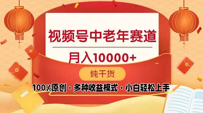 （13905期）视频号中老年赛道 100%原创 手把手教学 新号3天收益破百 小白必备-蓝天项目网