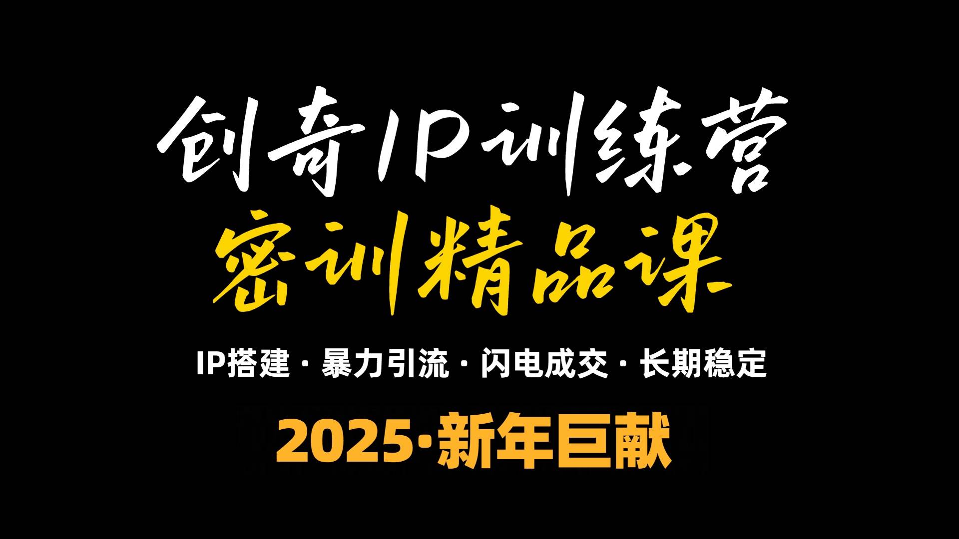 （13898期）2025年“知识付费IP训练营”小白避坑年赚百万，暴力引流，闪电成交-蓝天项目网