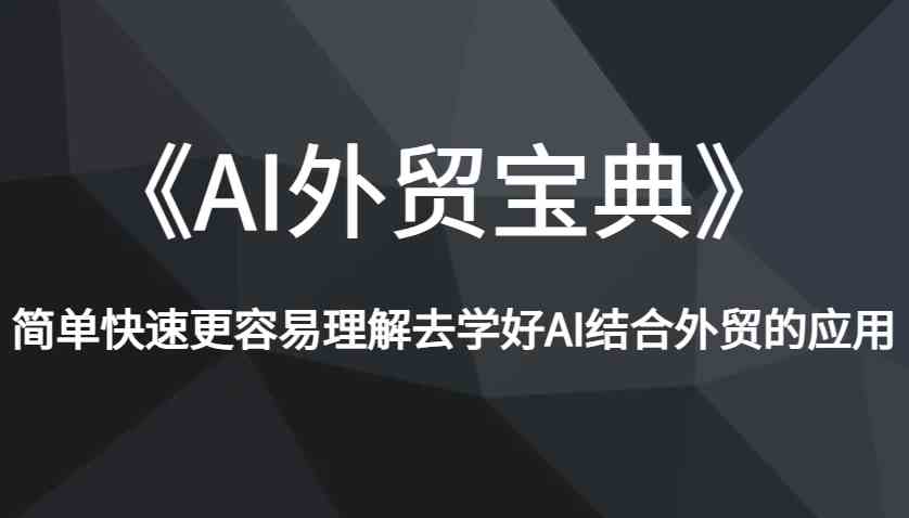 《AI外贸宝典》简单快速更容易理解去学好AI结合外贸的应用-蓝天项目网