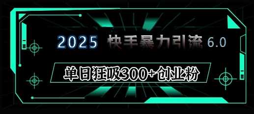 2025年快手6.0保姆级教程震撼来袭，单日狂吸300+精准创业粉-蓝天项目网