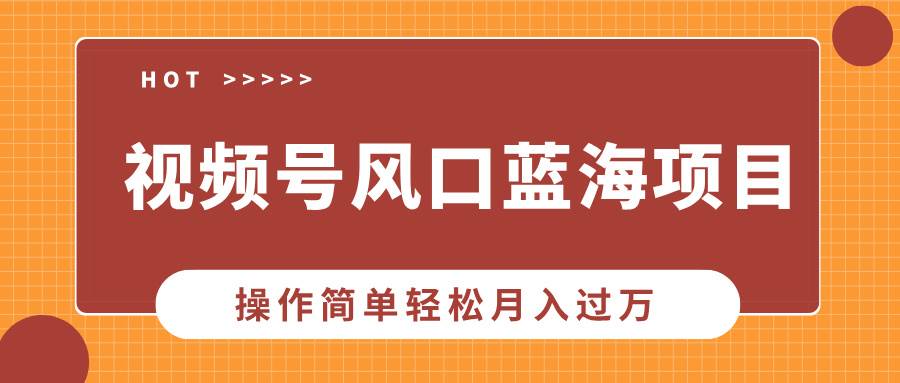 （13945期）视频号风口蓝海项目，中老年人的流量密码，操作简单轻松月入过万-蓝天项目网