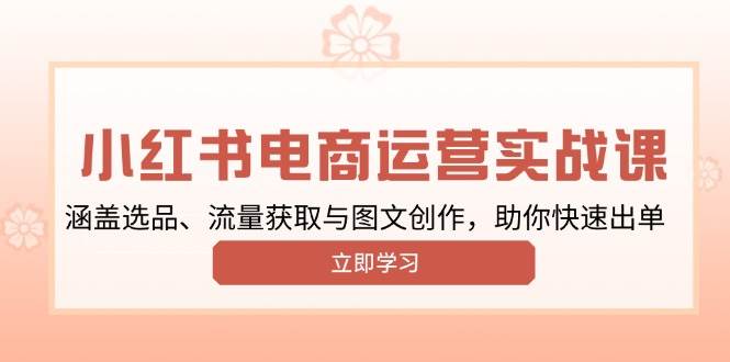 （13962期）小红书变现运营实战课，涵盖选品、流量获取与图文创作，助你快速出单-蓝天项目网